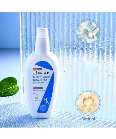 Moisturizing Facial Lotion with Hyaluronic Acid - Suitable For Dry Skin and Skin Types - Retinol to Deep Nourishing Reduce &Smooth Fine Line Reduce Pigmentation and Moisturising - Buy Online on GoSupps.com