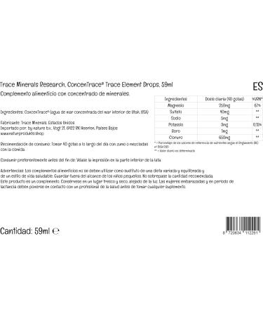 ConcenTrace Trace Mineral Drops 59ml - Lab Tested, Soy Free, Gluten Free, Vegan - Magnesium Rich Mineral Mix - Buy Online on GoSupps.com
