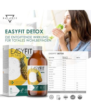Easyfit Detox 500 ml - Detox Drainage Diet | Detoxification Cure with Bromelain Aloe Juice & Centella Asiatica | Leber Detox Test Winner | Shop Internationally - Buy Online on GoSupps.com