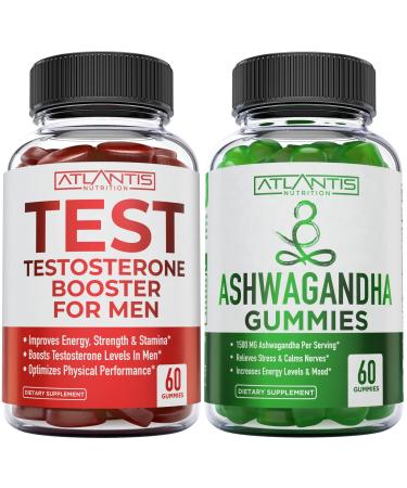 Atlantis Nutrition Testosterone Booster 60 Gummies + Ashwagandha 60 Gummies