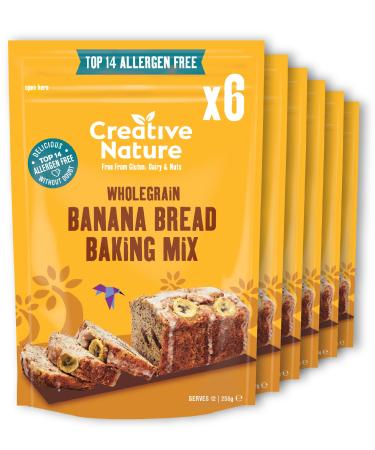 Gluten Free Cake Mix | Creative Nature Banana Bread Vegan Cake Mix | Gluten Free Nut Free Dairy Free Baking Mix | Top 14 Allergen Free | 6 Pack Banana Bread Mix 6 Count (Pack of 1) - Buy Online on GoSupps.com