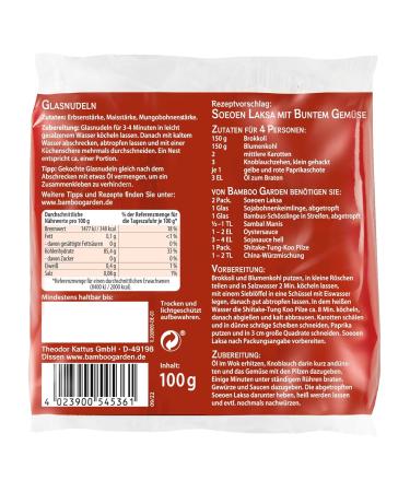 Bamboo Garden Soepon Laksa Glass Noodle - 100g | Authentic Asian Cuisine | International Shipping Available - Buy Online on GoSupps.com