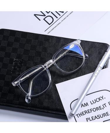 DOOViC Blue Light Filter Glasses for Women - Modern Round Reading Glasses XAP002 C4 | Transparent 1.0x Lenses | International Shipping - Buy Online on GoSupps.com