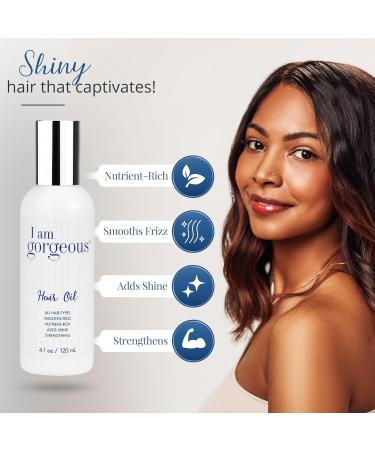 I Am Gorgeous Hair Oil - Frizzy Hair Solution with Marula & Argan Oil | Nourish & Shine for Damaged Curly Hair - Buy Internationally - Buy Online on GoSupps.com