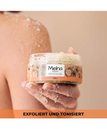 Meina Organic Body Peeling with Orange - Exfoliating Scrub for Face Body & Lips - 280g | Unisex Body Care - Buy Online on GoSupps.com