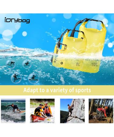 IDRYBAG Clear Waterproof Dry Bag 2L - Lightweight Floating Dry Sack for Water Sports - Yellow - Buy Online on GoSupps.com