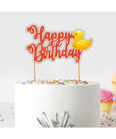 Seyal Cartoon Duck Happy Birthday Cake Topper