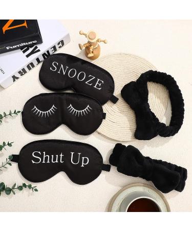 24 Pcs Sleepover Party Favors: 12 Black Spa Headbands & 12 Silk Eye Masks - Perfect for Girls' Pajama Party - Buy Online on GoSupps.com
