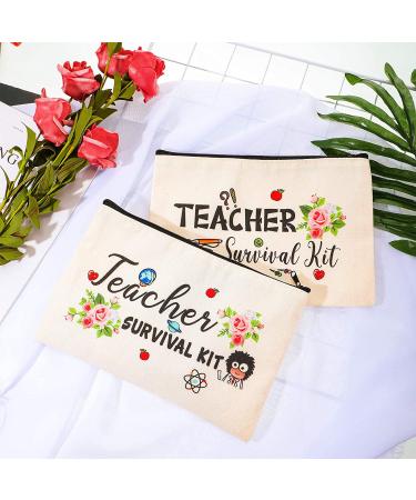 Teacher Appreciation Gift Set - 24 Piece Survival Kit, Makeup Pouch, Blessing Card Bracelet, and Cosmetic Bag for Teacher's Day - Elegant Style 9.1 x 5.9 Inch - Buy Online on GoSupps.com