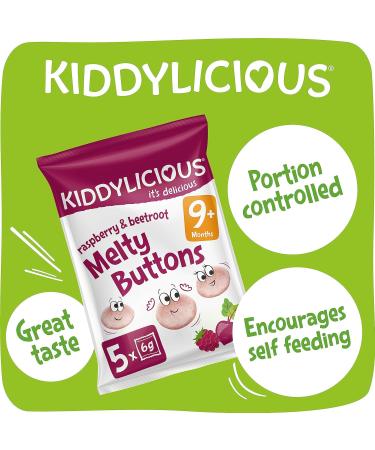 Kiddylicious Raspberry & Beetroot Melty Buttons 6g - Healthy Snack for Kids - Buy Online on GoSupps.com