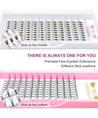 7D-C-0.07-15 Pointy Base Pre Made Fan Eyelash Extensions | Russian Volume Lashes | C D Curl | 15mm Length - Buy Online on GoSupps.com