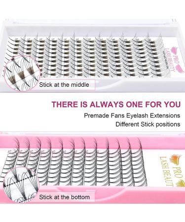 5D-C Premade Fans Eyelash Extensions 10mm - Volume Lash Extensions C D Curl - Pointed Base Fans 0.10 - Pack of 10 - Buy Online on GoSupps.com