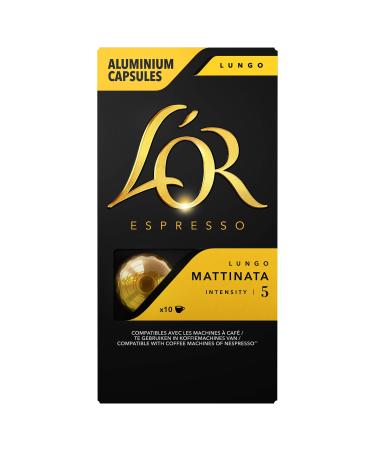L'Or Espresso Coffee Lungo Mattinata Intensity 5 - 10 Nespresso Compatible Aluminum Capsules