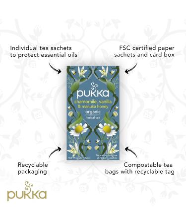 Pukka Chamomile Vanilla & Manuka Honey 20 Herbal Tea Sachets 32g - Buy Online on GoSupps.com