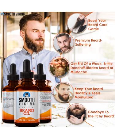 Smooth Viking Beard Oil for Men | Argan Formula - Moisturizing & Soothing Mustache Oil (2 Oz) - International Shipping Available - Buy Online on GoSupps.com