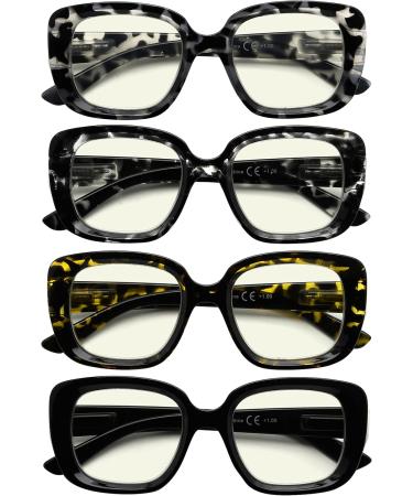 Eyekepper 4-Pack Women's Reading Glasses +2.5 - Chic Blue Light Blocking Computer Glasses for Eye Protection - Buy Online on GoSupps.com