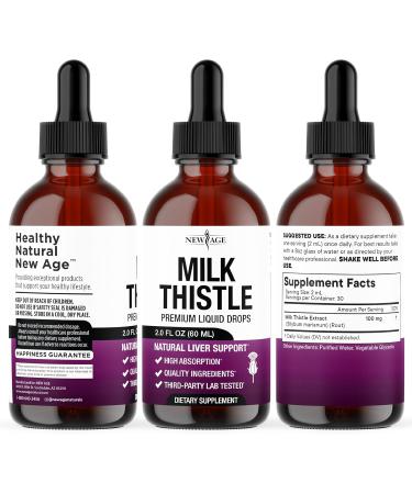 Milk Thistle Liquid Drops All Natural Milk Thistle Extract with Silymarin High Absorption Non-GMO Gluten-Free 2 oz - Buy Online on GoSupps.com