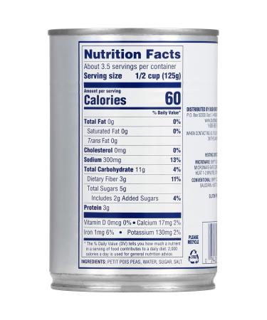 Bush's Best Canned Dubon Petit Pois Green Peas, Source of Plant Based Protein and Fiber Vegetarian 15 Oz Pack of 12 - Buy Online on GoSupps.com