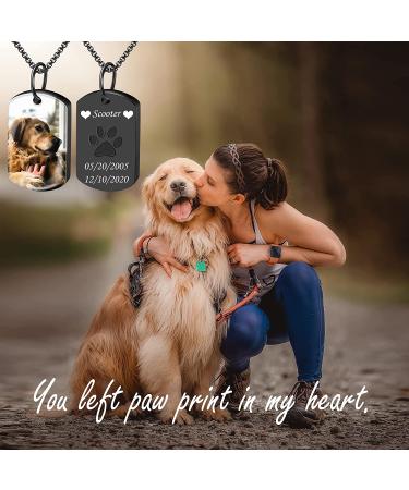 Fanery Sue Personalized Ash Necklace for Dogs - Custom Pet Urn Jewelry for Pet Cremation - Memorial Keepsake Necklace in Black - Buy Online on GoSupps.com