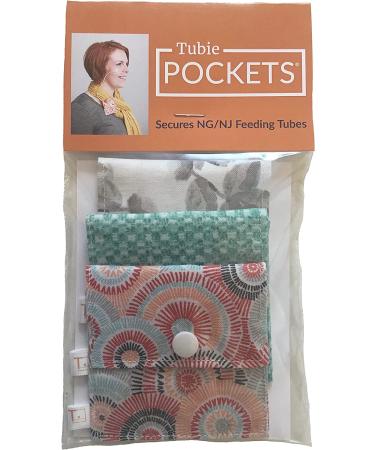 Tubie Pockets Set of 3 - Reusable Feeding Tube Securement Holder in Teal Coral Blue Theme for Infants, Children, Teens, and Adults - Buy Online on GoSupps.com