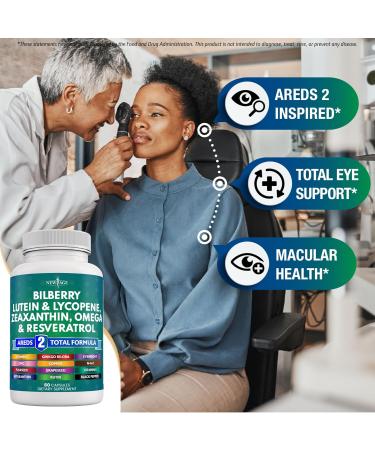 NEW AGE Eye Health Vitamins with Bilberry 300mg Lutein & Zeaxanthin 40mg Lycopene 40mg Resveratrol 100mg Grape Seed Extract 200mg Astaxanthin - Eye Vitamin -120 Count 120 Capsules (Pack of 2) - Buy Online on GoSupps.com