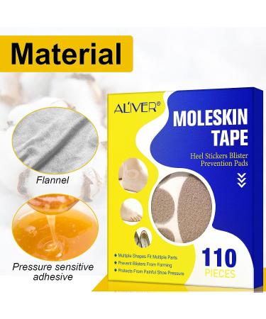 Moleskin Heel Tape - 110 Anti-wear Adhesive Pads for Blister Prevention and Foot Protection - Buy Online on GoSupps.com