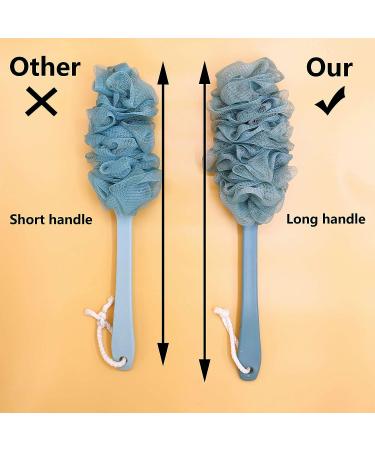 Long Handle Back Scrubber for Shower | Soft Nylon Mesh Exfoliating Brush | Bath Body Washer for Men, Women & Elderly - Buy Online on GoSupps.com