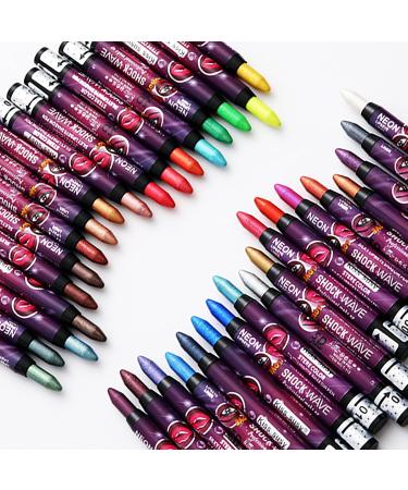 RoseFlower 6 Colors Eyeshadow Shimmer Stick Highlighter Eye Shadow Stick Set Colorful Eyeshadow Pencil Crayon Creamy Waterproof Pearly Sparkle Glitter Cream Stick Pen EyeLiner Makeup for Women - Buy Online on GoSupps.com