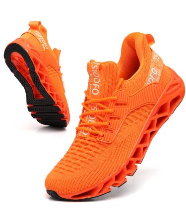 SKDOIUL Men Sport Running Shoes Mesh Breathable Trail Runners Fashion Sneakers 11 A069 Orange