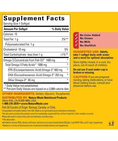 Nature Made Burp Less Ultra Omega 3 Fish Oil Supplements 1400 mg Omega 3 Supplement for Healthy Heart Brain and Eyes Support 90 Softgels - Buy Online on GoSupps.com