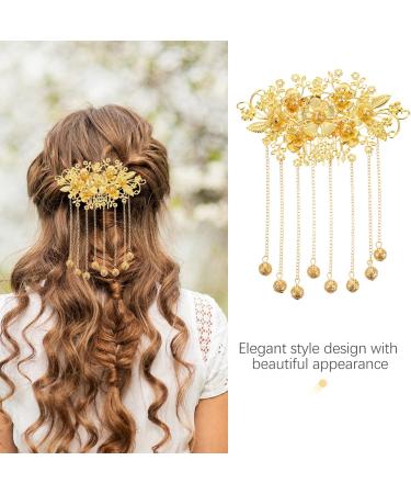 Lurrose Golden Hair Pin Chinese Wedding Decor Decor 1pc Gold Bridal Hair Comb Bridal Hair Piece Chinese Style Hairpin Tassel Hair Accessories for Party Bridal Hair Bridal Hair Clip - Buy Online on GoSupps.com