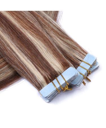 Tape In Hair Extensions - #4/24 Scenished - 40cm - 100% Remy Real Hair - 40 Bricks (4cm Wide - 2.5g) - Tresse by Novon Hair Extensions - International Shipping Available - Buy Online on GoSupps.com