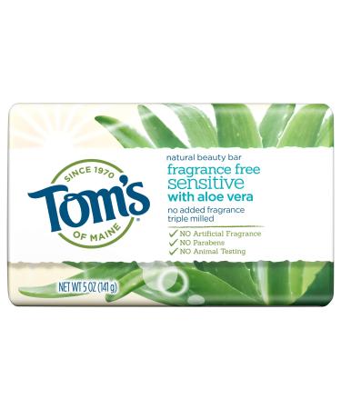 Tom's of Maine Natural Beauty Bar Soap with Aloe Vera Fragrance-Free Sensitive 5 oz (141 g)