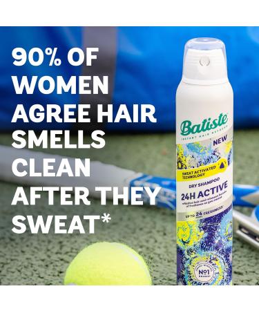 Batiste Dry Shampoo 24H Active Waterless Shampoo No Rinse Shampoo Hair Spray with Uplifting Fragrance Sweat Activated Dry Shampoo Spray Vegan Friendly & Invisible by Batiste Hair Care 200ml - Buy Online on GoSupps.com