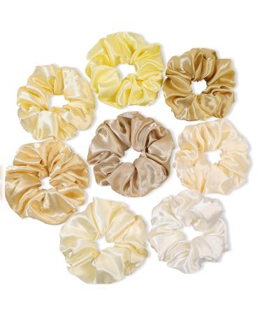 Scrunchies for Women Hair Ties Bands Satin Hair Scrunchies for Girls Big Scrunchies for Women's Thick Curly Hair Ponytail Holders Cute Pony Tails No Crease Hair Ties No Damage