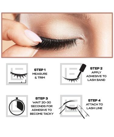 Eylure Luxe Cashmere No. 8 False Lashes 1 Pair Set - Black with Adhesive | 3 Piece Bundle - Buy Online on GoSupps.com