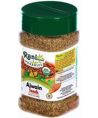 Rani Organic Ajwain Seeds 3oz PET Jar - Indian Whole Spice, USDA Certified, Non-GMO, Vegan, Gluten-Friendly - Buy Online on GoSupps.com