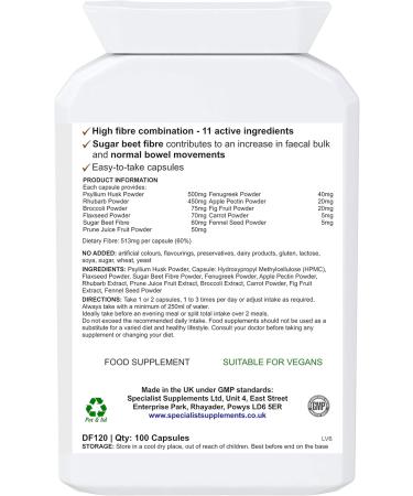 Dietary Fibre Complex 100 Capsules | Specialist Supplements - Buy Online on GoSupps.com