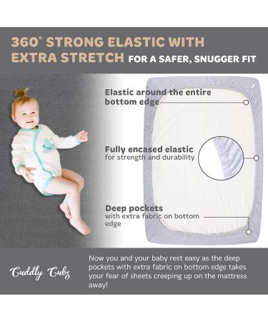 Fitted Pack and Play Sheets for Graco Pack n Play - Heather Grey (2 Pack) - 27 x 39 Inch Playard Mattress Pad Compatible - Ultimate Comfort and Style - Buy Online on GoSupps.com