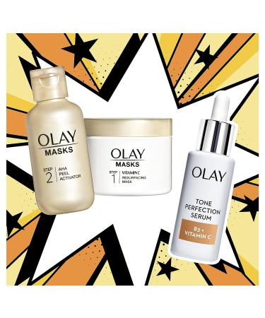 Olay Vitamin C Face Mask Kit with Silica & AHA Peel 4.2 Fl Oz - Exfoliator and Mask Set - Buy Online on GoSupps.com