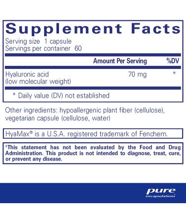 Pure Encapsulations Hyaluronic Acid Supplement - 60 Capsules for Skin Hydration & Joint Comfort - Buy Online on GoSupps.com