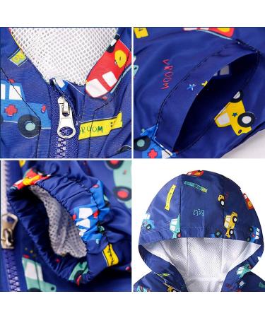 JinBei Toddler Kids Waterproof Hooded Jacket - Windproof Windbreaker Coat for Boys, 1-7 Years - Sunscreen Outwear Raincoat - Cartoons Design - Size 120 - Buy Online on GoSupps.com
