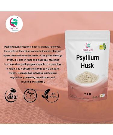 Psyllium Husk Whole 2 Lb - Soluble Fiber Supplement for Keto - Unflavored & 100% Natural - Great for Smoothies, Cooking & Baking | Non GMO by Yogi's Gift - Buy Online on GoSupps.com