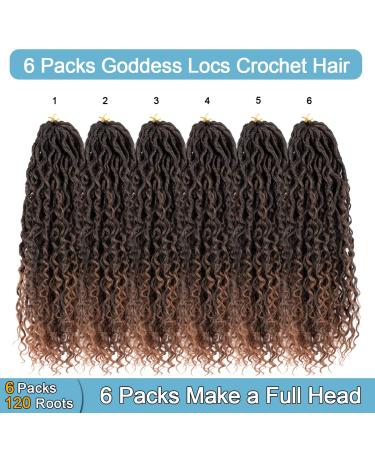Goddess Locs Crochet Hair 22 Inch Curly Faux Locs for Black Women - 6 Packs T-30 Synthetic Braiding Hair - Buy Online on GoSupps.com