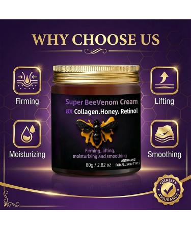 Grospe Bee Venom Cream for Face -Anti Aging & Wrinkle Face Moisturizer with 8X Collagen Retinol & Natural Honey Skin Tightening Smoothing Lifting & Firming Day and Night Treatment (2.82 oz) - Buy Online on GoSupps.com