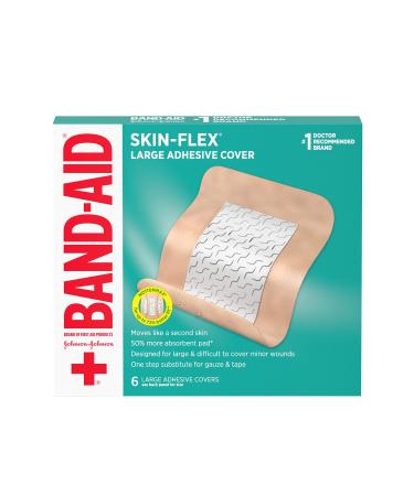 Band-Aid Brand Skin-Flex Adhesive Bandages, Large, 6 Count Large (Pack of 6)