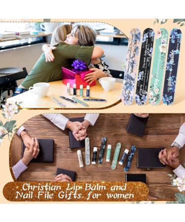 Loopeer 24 Sets Christian Lip Balm Gifts for Women Travel Size Bible Verse Lip Balm and Nail File Bulk Scripture Religious Gifts for Valentines Coworkers Mother Church Party Favors for 24 Guests - Buy Online on GoSupps.com