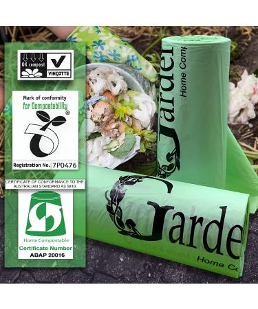 Compostable Trash Bags for Kitchen Compost Bin - Biodegradable & Fits 1-1.5 Gallon Bins - 50 Bags per Roll - Compatible with Gardenatomy, Goldsol & More - Buy Online on GoSupps.com