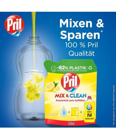 Pril Mix & Clean Citrus Concentrate Dishwashing Detergent (12x120ml) - High Fat Resolution Eco-Friendly Plastic Reduction - Buy Online on GoSupps.com