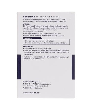 Nivea Men Sensitive After Shave Balsam Soothing 100 ml for Sensitive Skin International Shipping - Buy Online on GoSupps.com